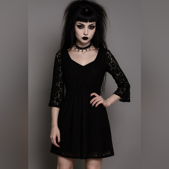 Exhilaration lace overlay fit and flare dress - Picture 1 of 5